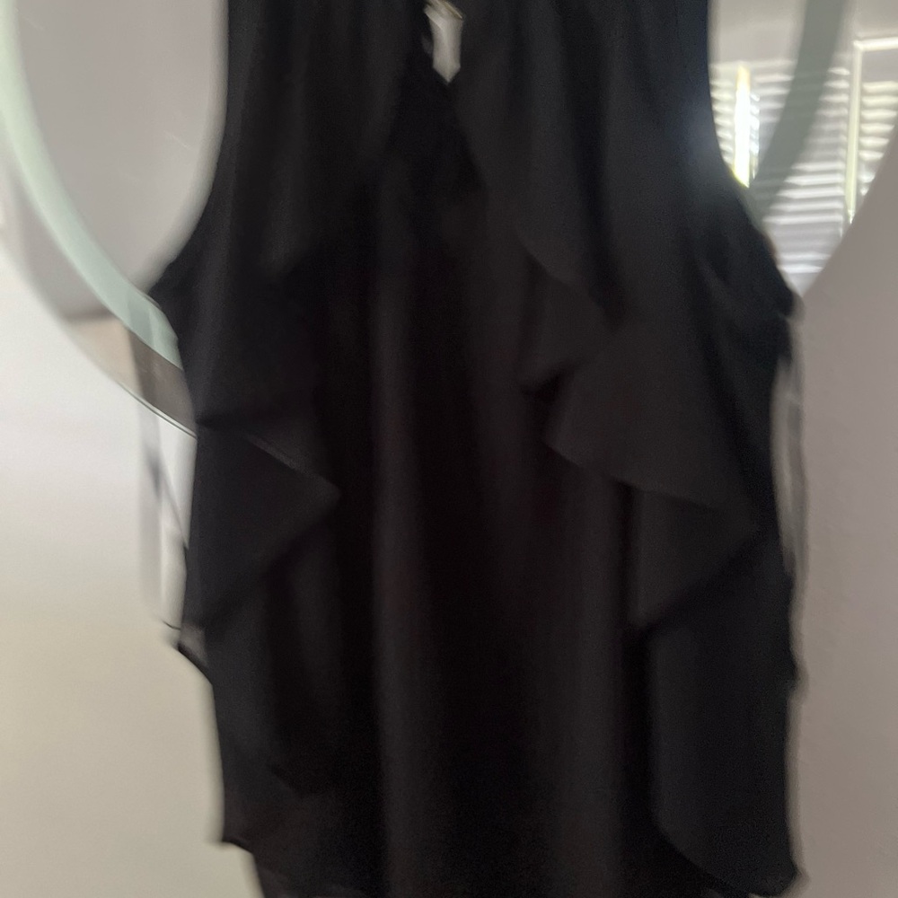 Thalia Sodi Black Ruffled Sleeveless Blouse new with tag - Picture 6 of 7